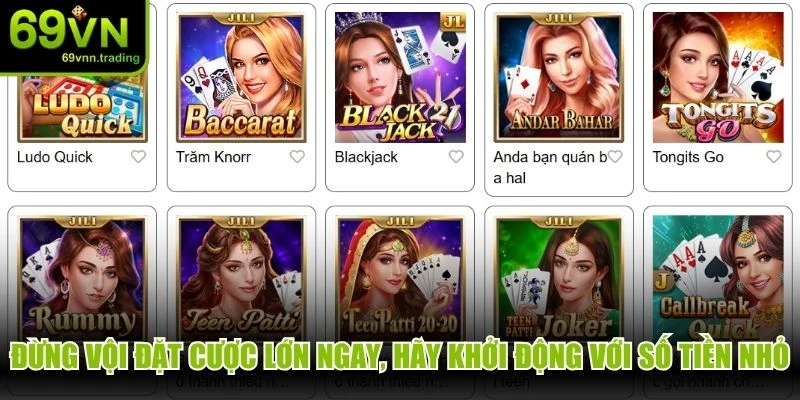 Đừng vội đặt cược lớn ngay từ đầu, hãy khởi động với số tiền nhỏ