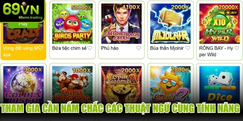 Tham gia cần nắm chắc các thuật ngữ cùng tính năng đặc biệt